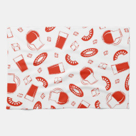 Uma toalha de cozinha com um impressão brilhante e