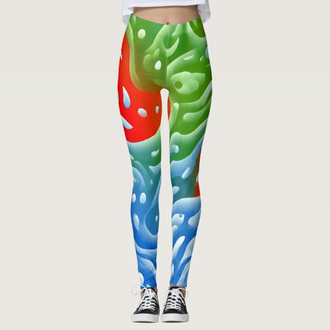 Uma única Leggings colorida "Ratti_Creative_Arts" (Frente)
