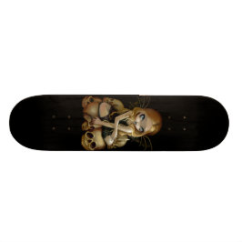 Uma vela no skate feericamente gótico escuro do