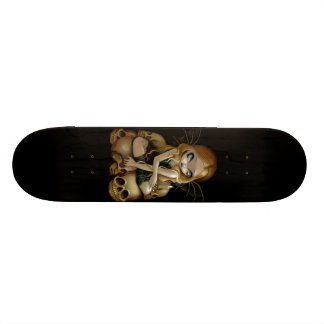 Uma vela no skate feericamente gótico escuro do