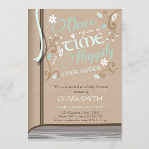 Uma vez convite do chá de fraldas do livro de