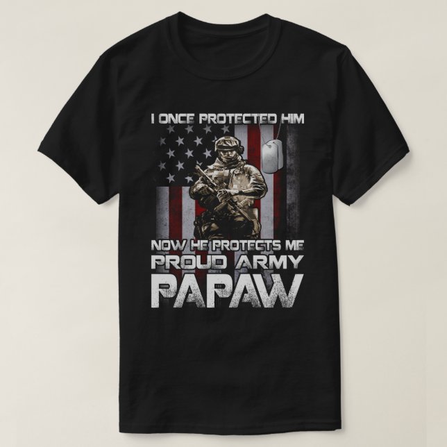 Uma Vez, Eu O Protegi Da Camiseta Do Exército Orgu (Frente do Design)