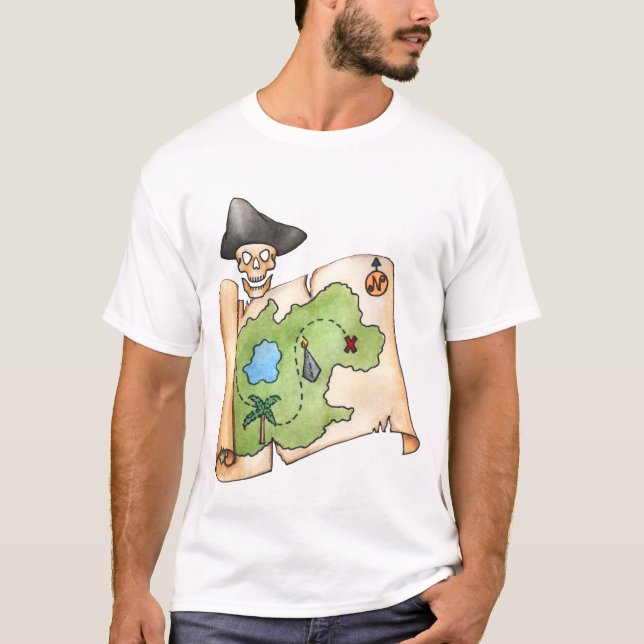 Uma Vida Pirata Para Mim Treasure Map T-shirt (Frente)