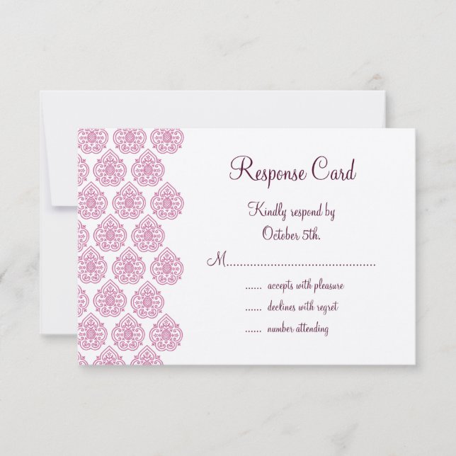 Uma Vintage Damask RSVP rosa/off-white (Frente)