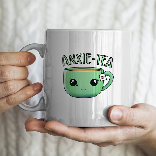 Uma xícara de Anxie-Tea Ansiedade Tea Pun (Criador carregado)