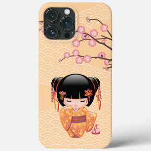 Ume Kokeshi Doll - Rapariga Peach Geisha Japonesa