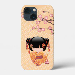 Ume Kokeshi Doll - Rapariga Peach Geisha Japonesa