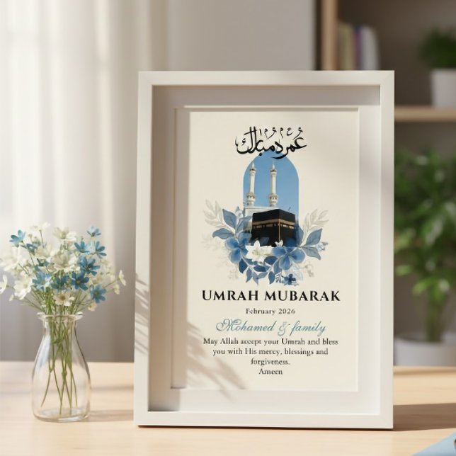 Umrah Mubarak Personalized Islamic Wall Art Poster (Criador carregado)