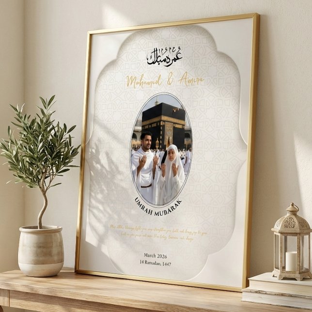 Umrah Mubarak Personalized Photo Poster (Criador carregado)