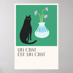 Un Chat Est Un Chat Black Poster