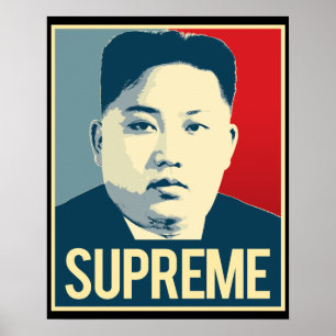 Un de Kim Jong - supremo - poster da propaganda -