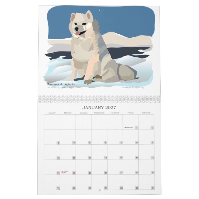 Un pequeno Blanc - um calendário para amantes do (Jan 2027)