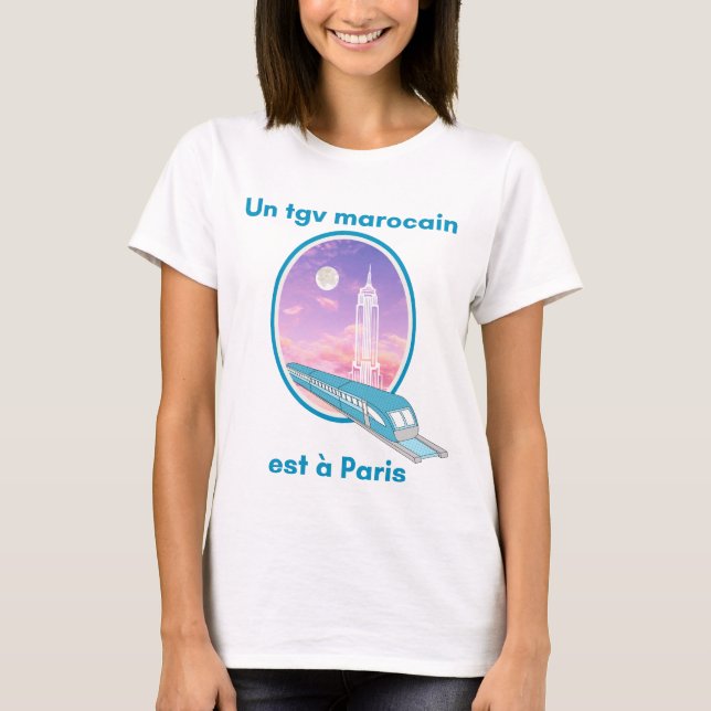 Un TGV Marocain Funny Futebol T-Shirt (Frente)