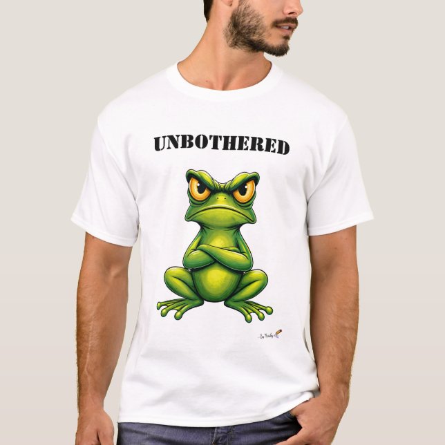 Unbothered Funny Grumpy Frog T-Shirt (Frente)