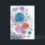 Under Sea Water Save the Date<br><div class="desc">Save the Date with under seawater theme combined with sea creatures,  sea plants and colorful bubbles. To change details,  click Personalize.</div>