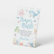 Under the Sea Baby Shower Diaper Raffle Sign
