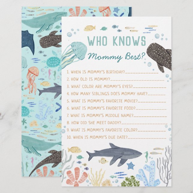 Under The Sea Who Knows Mommy Best Game (Frente/Verso)
