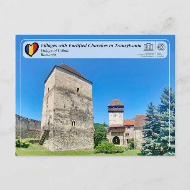 Unesco WHS - Aldeia do Cartão Postal do Câlnic (Frente)