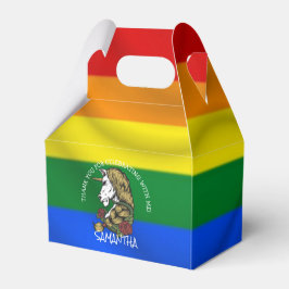 Unicorn arco-íris Obrigado Caixa de Favor