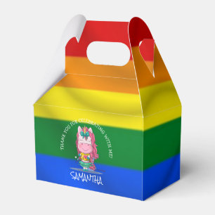 Unicorn arco-íris Obrigado Caixa de Favor