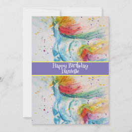 Unicorn Art Childs Girls Birthday Convite