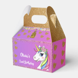 Unicorn Birthday Favor Box | Caixa de presentes de