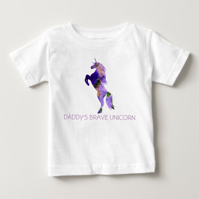Unicorn Brave Baby Fine Jersey T-ShirtBaby T-Shirt (Frente)