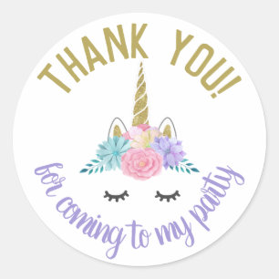 Unicorn Face Aniversário Com Etiquetas Redondas