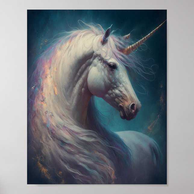 Unicorn Fantasy Art Poster (Frente)
