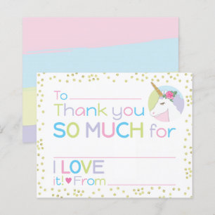 Unicorn Girl Stationery Fill-in Obrigado