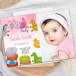 Unicorn Girls Piscina Convites de Aniversário com