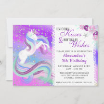 Unicorn Kisses Aniversário Deseja Estrelas de Prat