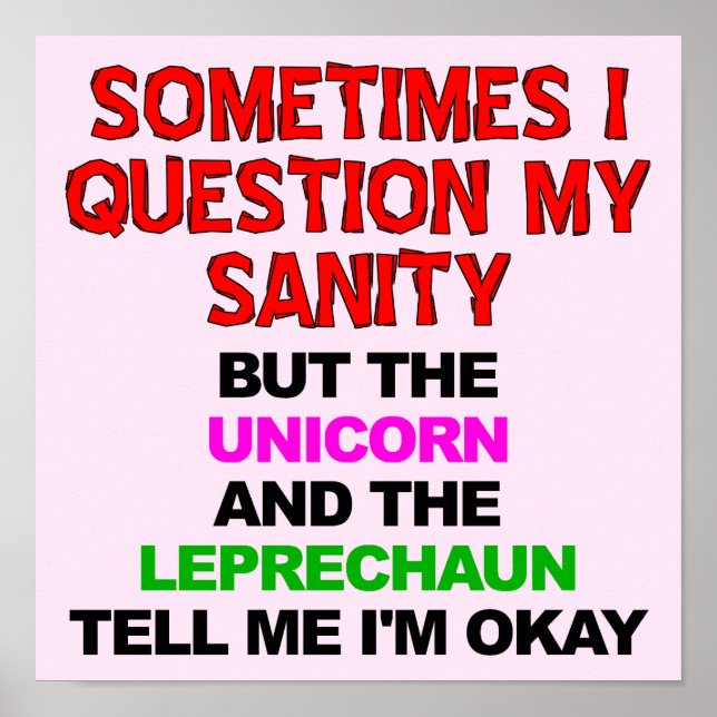Unicorn Leprechaun Sinal Poster Funny (Frente)