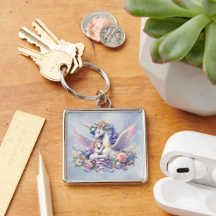 Unicorn Mãe e Chaveiro de Criança