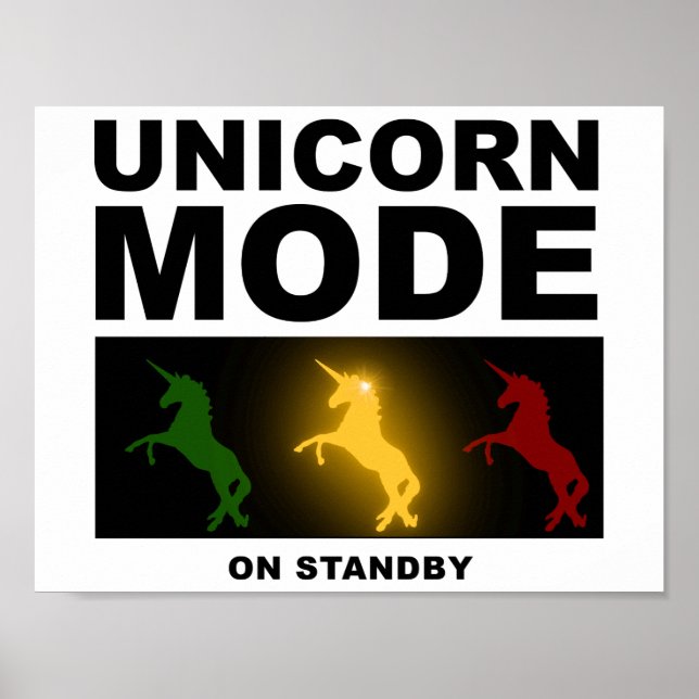 Unicorn Mode Standby Funny Poster (Frente)