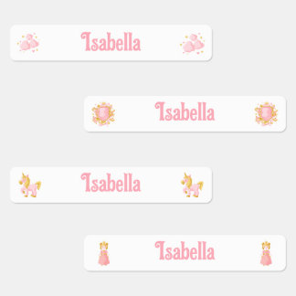 Unicorn Princesa de volta às etiquetas de vestuári