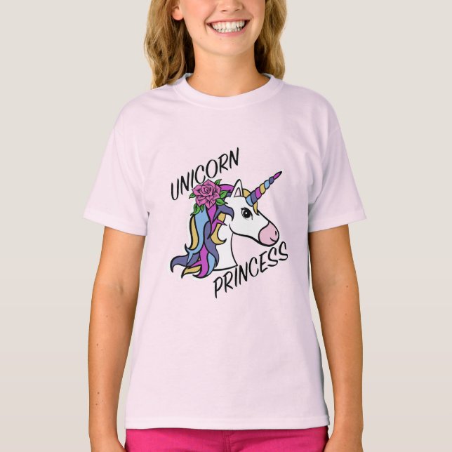 Unicorn Princess Design - Camiseta Básica Para Rap (Frente)