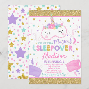 Unicorn Sleepover Convite de festas Slumber Party