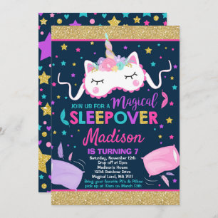 Unicorn Sleepover Convite de festas Slumber Party