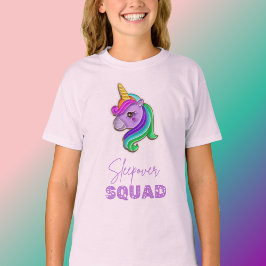 Unicorn Sleepover Squad pajama favorece t-shirt