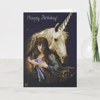 Unicorn Sonha com um Cartão de Aniversário Feliz
