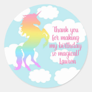 Unicorn Stickers, Rainbow Unicorn, etiquetas parti