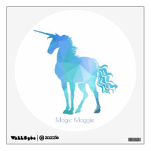 Unicórnio Azul Geométrico