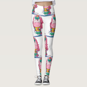 Unicórnio Branco Esmaga Leggings