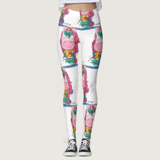 Unicórnio Branco Esmaga Leggings