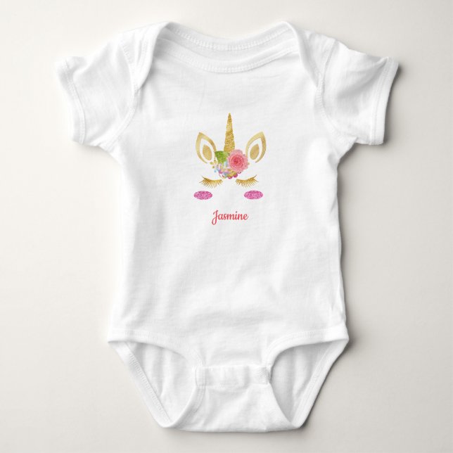 Unicórnio com Camisa de Bebê Pony Face (Frente)