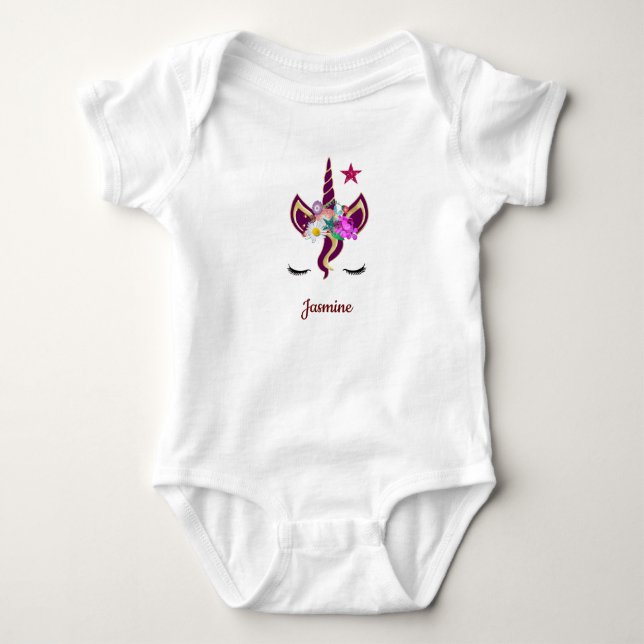Unicórnio com Camisa de Bebê Pony Face (Frente)