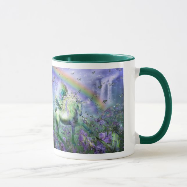 Unicórnio da caneca da arte das borboletas (Direita)