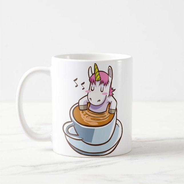 Unicórnio Fofo Em Presente De Xícara De Café Para  (Esquerda)