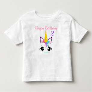 Unicórnio Girls Birthday T-shirt Personalize NAME